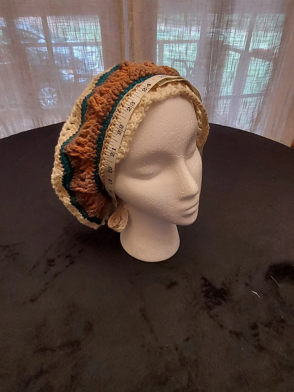 Crochet Bonnet Style Hat/Cap/Hair Covering